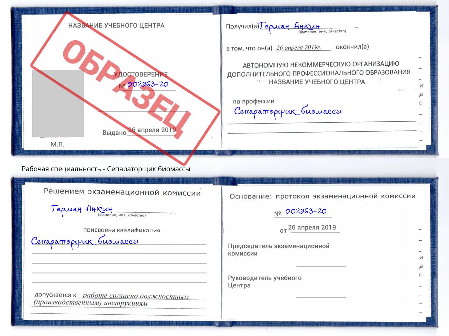 Сепараторщик биомассы Кинель